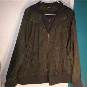 Torrid Green Blazer with Attached Hoodie